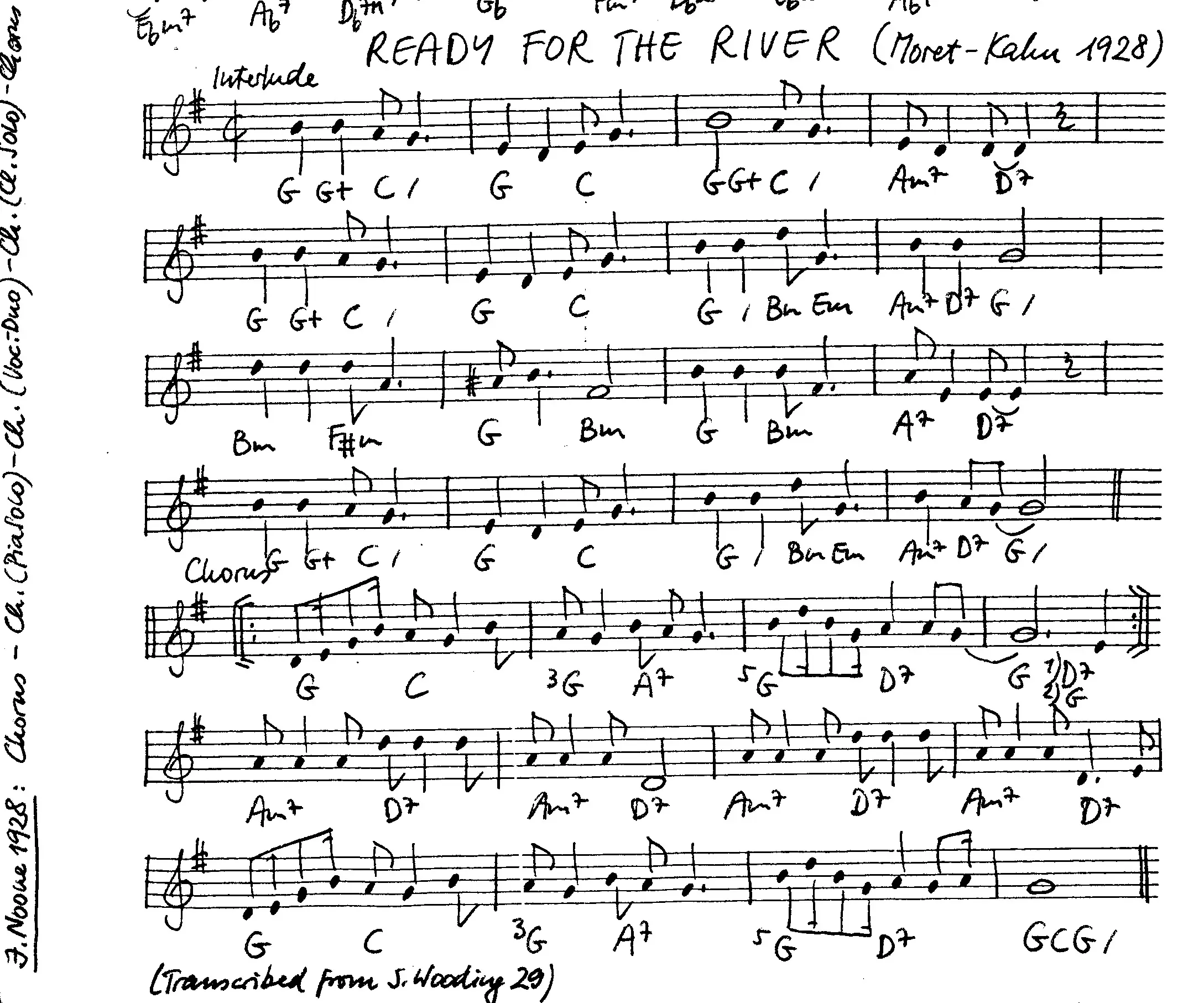 ready for the river free jazz leadsheet - Courtesy of the Jungle Jazz Band